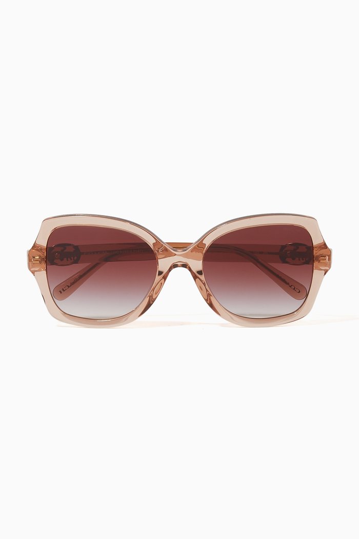 

Horse & Carriage Square Sunglasses, Metallic