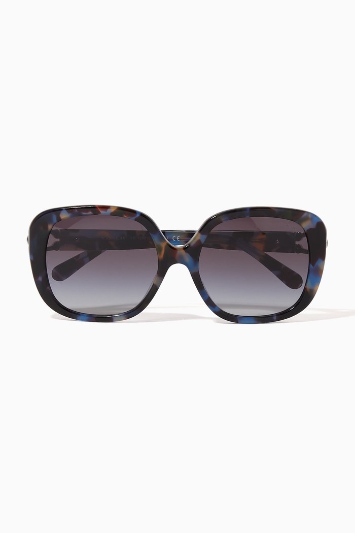 

Signature Hardware Square Sunglasses, Blue