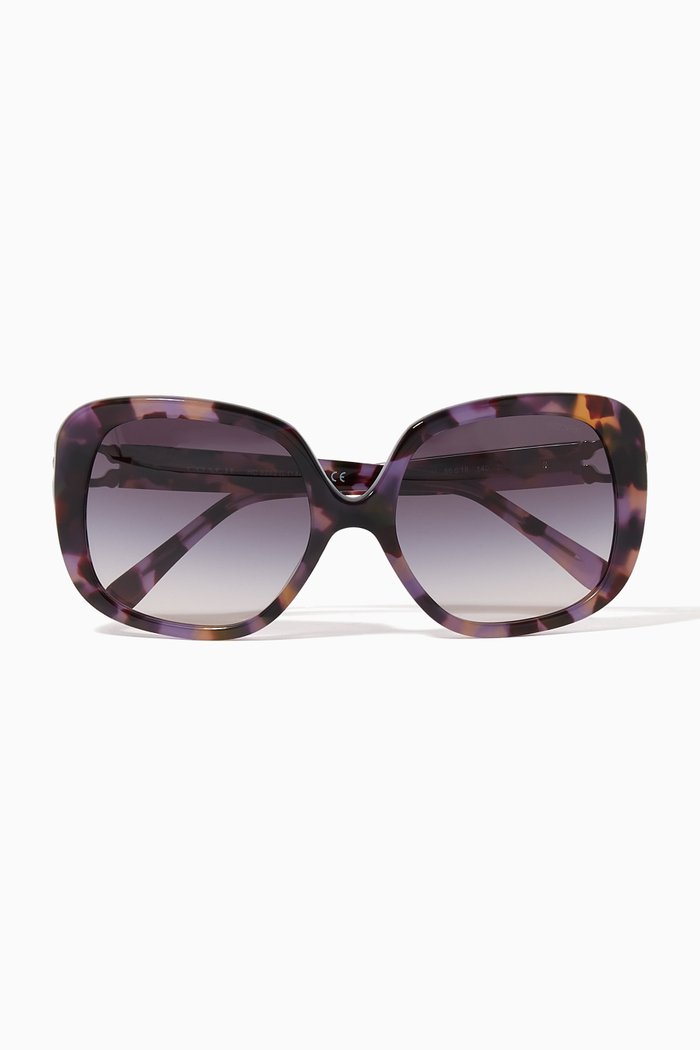 

Signature Hardware Square Sunglasses, Purple