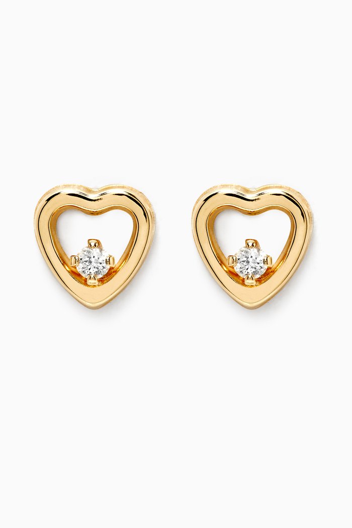 

Heart Diamond Earrings in 18kt Yellow Gold