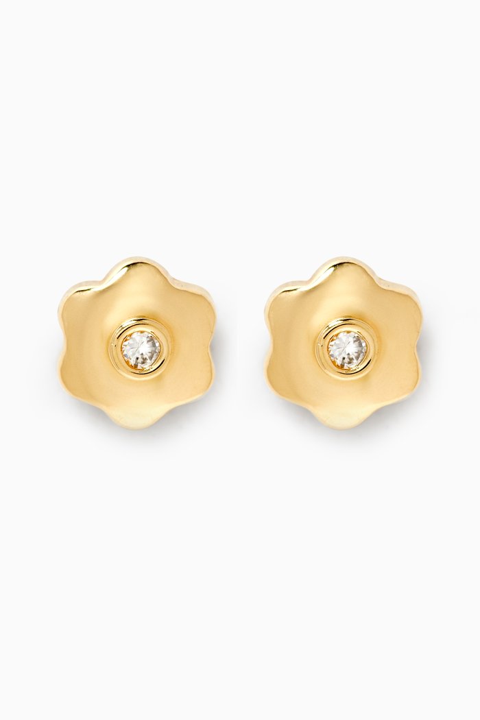 

Flower Diamond Earrings in 18kt Yellow Gold