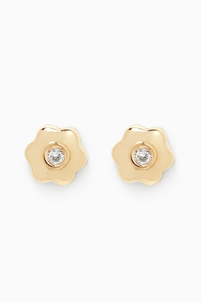 

Flower Diamond Earrings in 18kt Yellow Gold