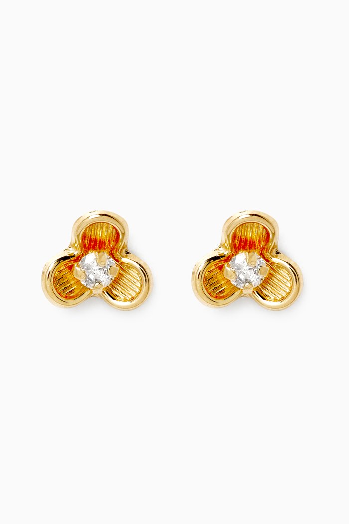 

Flower Diamond Earrings in 18kt Yellow Gold
