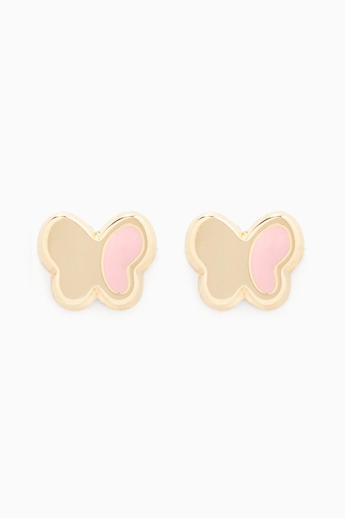 

Butterfly Enamel Stud Earrings in 18kt Yellow Gold