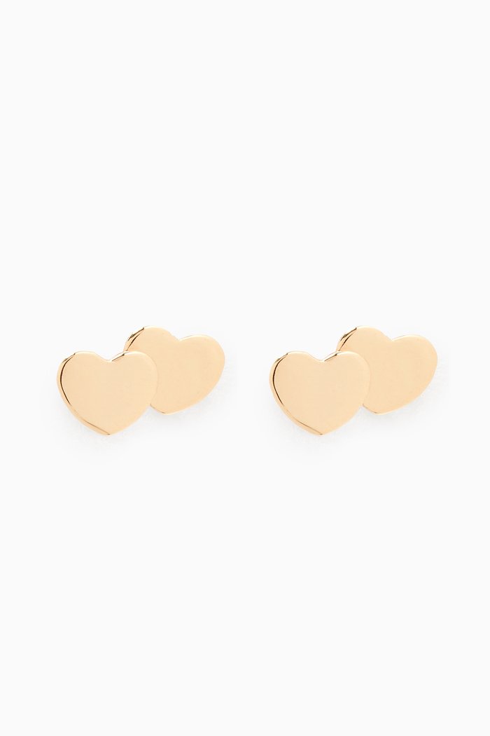 

Double Heart Stud Earrings in 18kt Yellow Gold