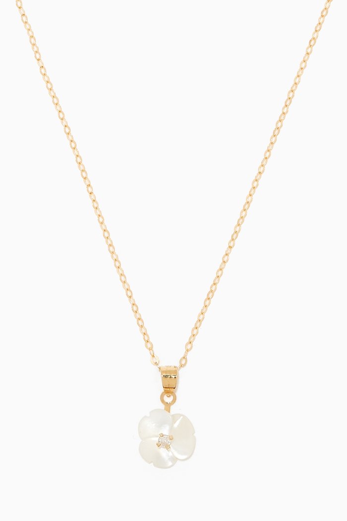 

Floral Diamond Pendant Necklace in 18ky Yellow Gold