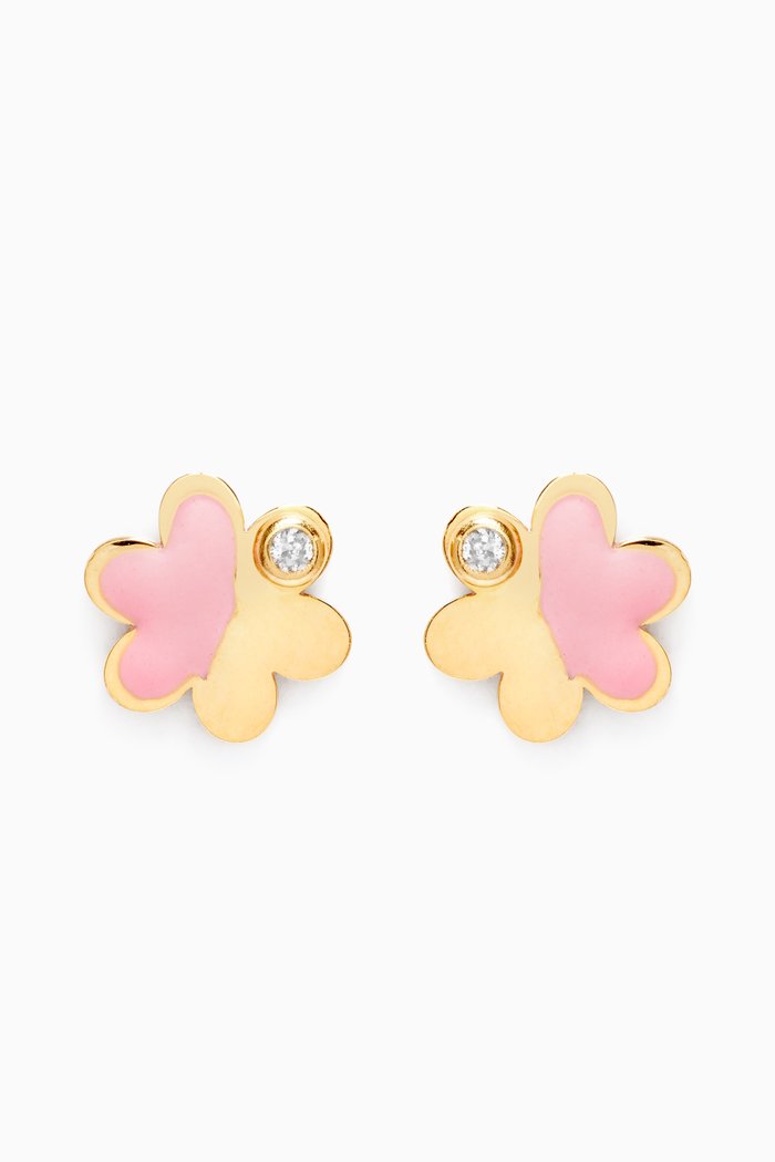 

Flower Diamond Stud Earrings in 18kt Yellow Gold