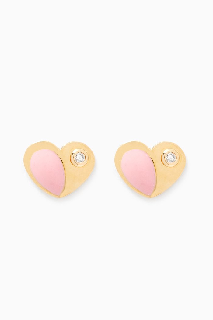 

Heart Diamond Stud Earrings in 18kt Yellow Gold