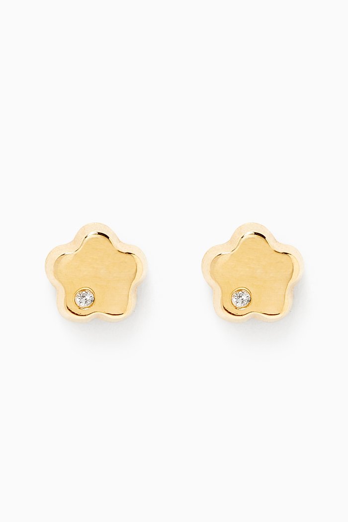 

Flower Diamond Stud Earrings in 18kt Yellow Gold