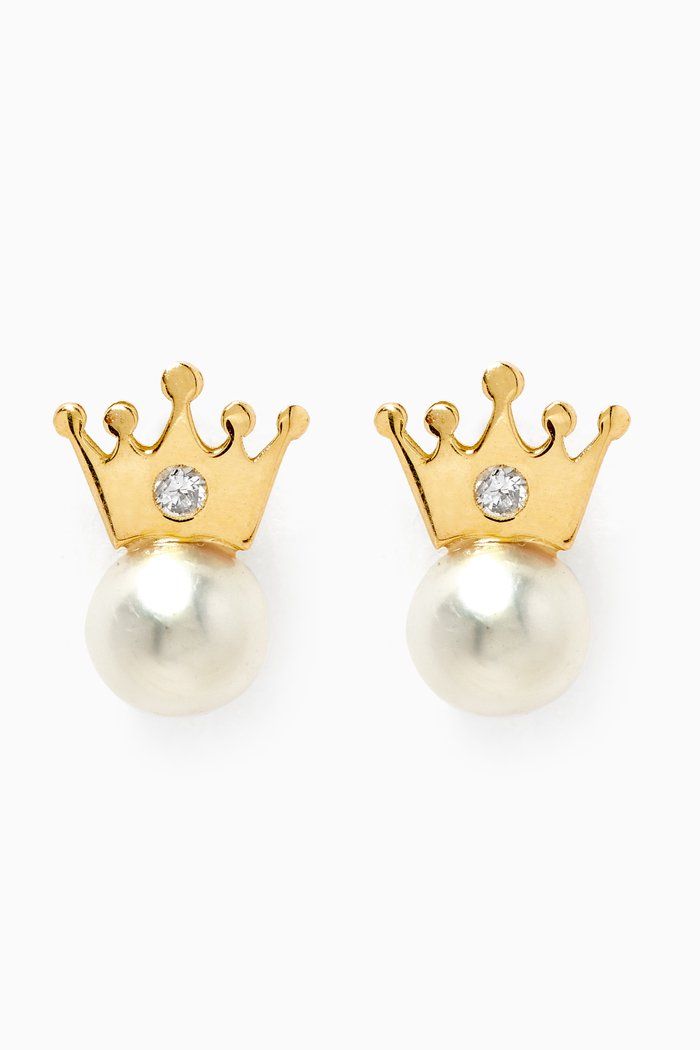 

My Princess Pearl Diamond Earrings in 18kt Yellow Gold