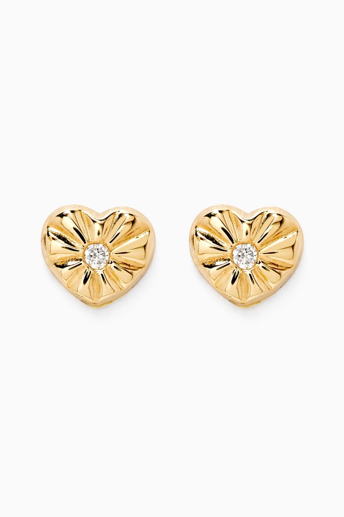 

Heart Diamond Stud Earrings in 18kt Yellow Gold