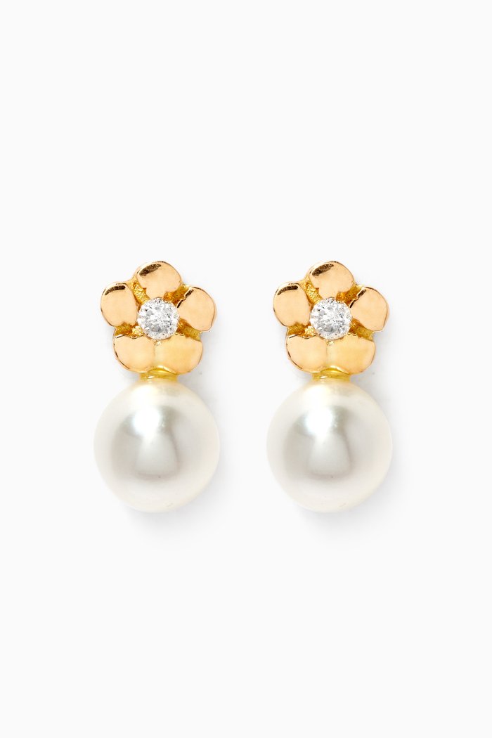 

Pearl Diamond Stud Earrings in 18kt Yellow Gold