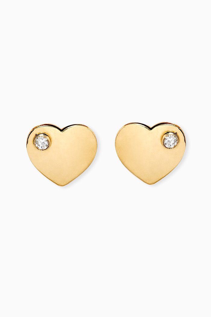 

Heart Diamond Stud Earrings in 18kt Yellow Gold
