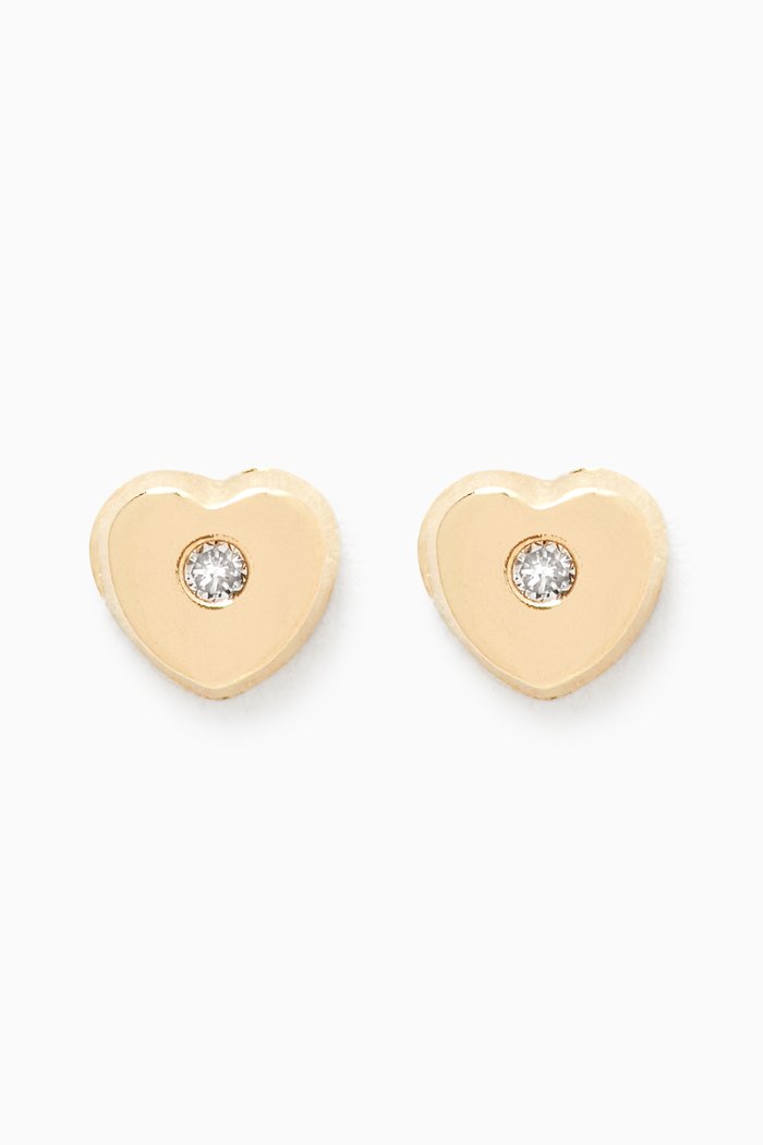 

Heart Diamond Stud Earrings in 18kt Yellow Gold