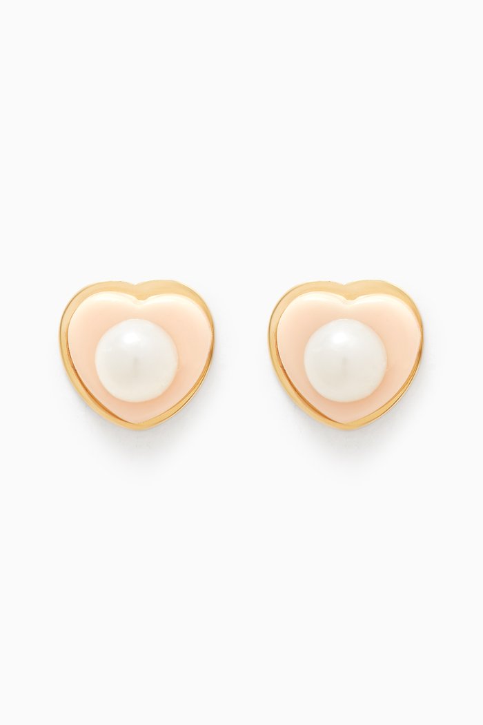 

Heart Pearl Earrings in 18kt Yellow Gold