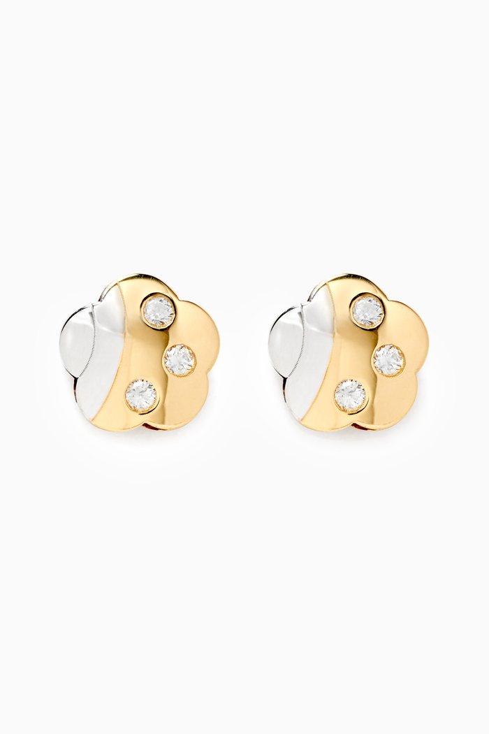 

Flower Diamond Earrings in 18kt Gold, Multicolour