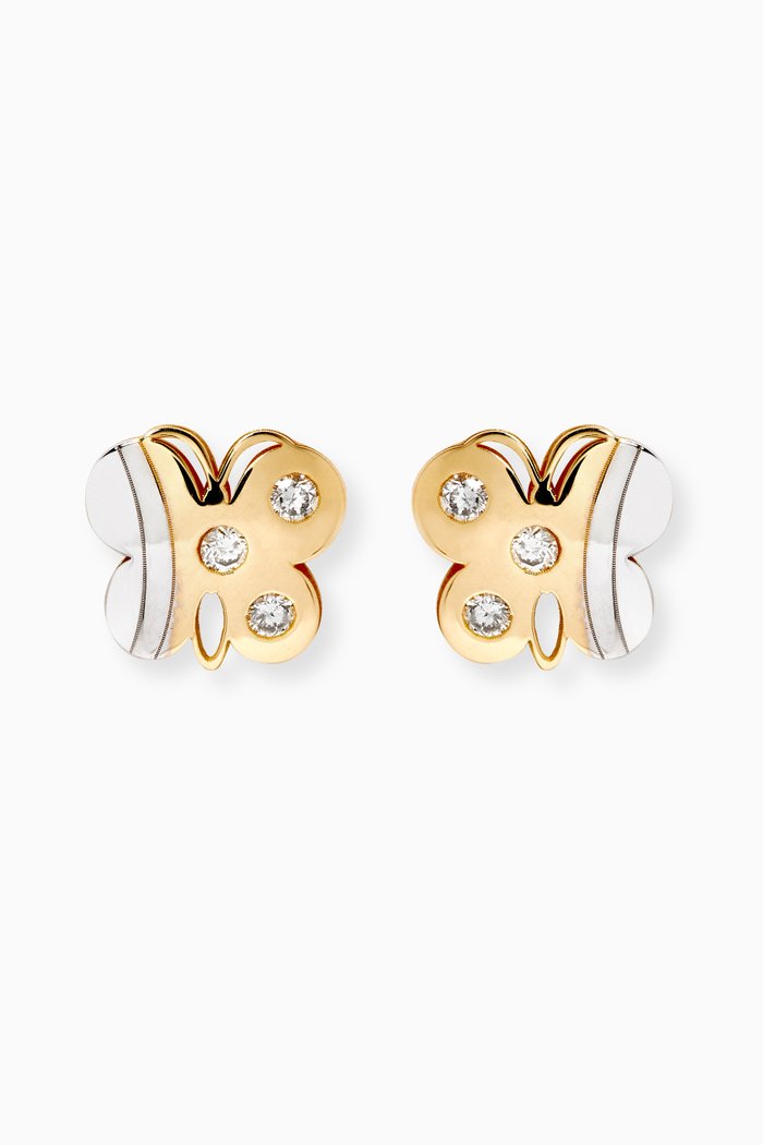 

Butterfly Diamond Earrings in 18kt Gold, Multicolour