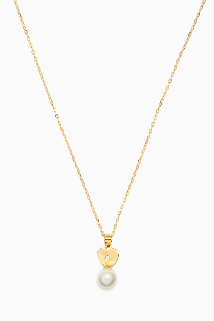 

Heart Pearl Diamond Pendant in 18kt Yellow Gold
