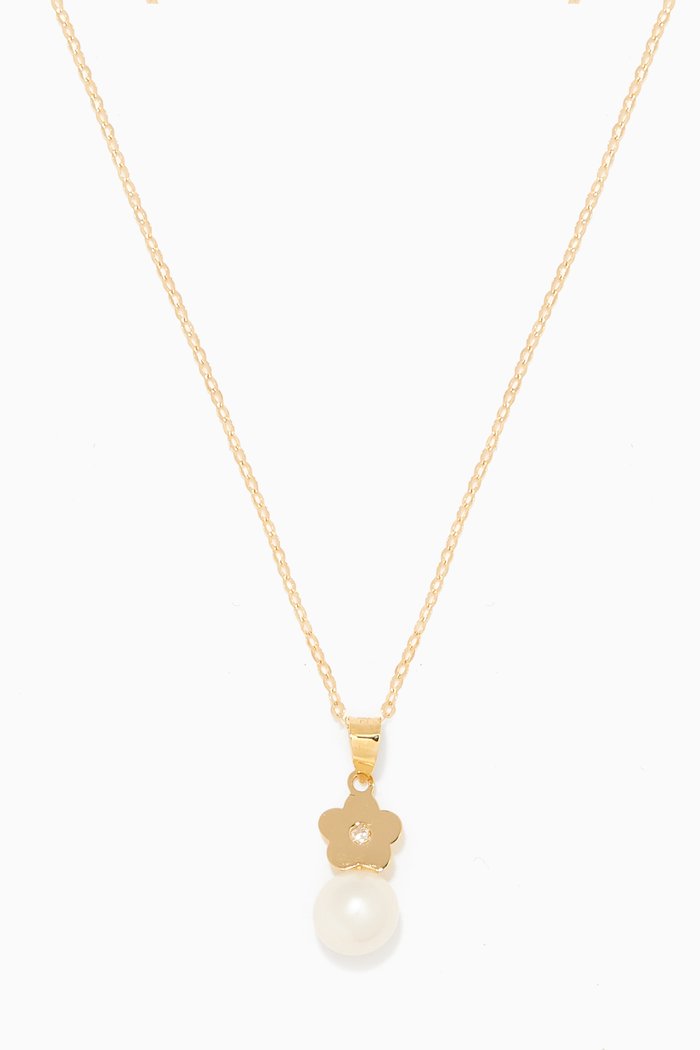 

Floral Pearl Diamond Pendant in 18kt Yellow Gold