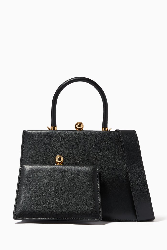 

Twin Frame 22 Bag in Sustainable Leather, Black