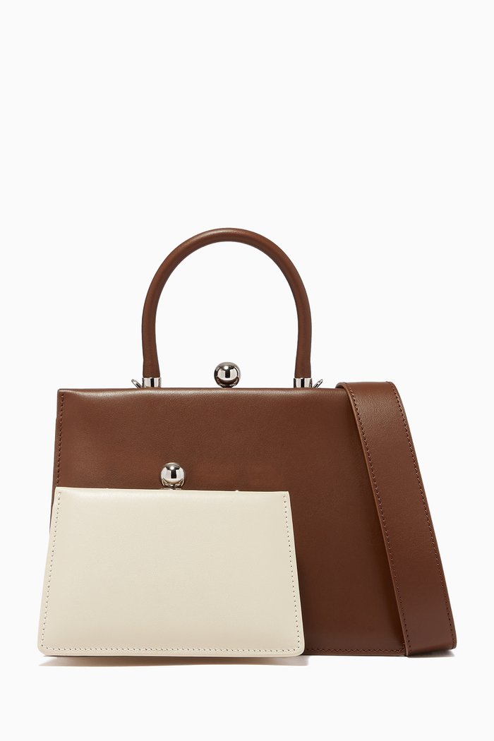 

Twin Frame 22 Bag in Sustainable Leather, Brown