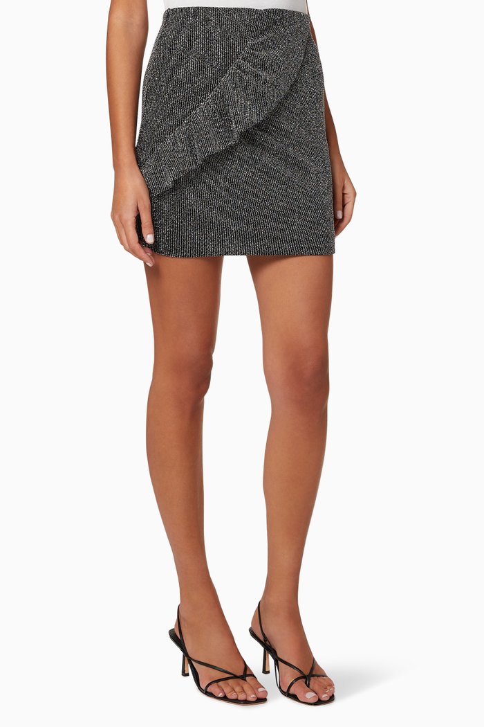 

Lisko Metallic Knit Mini Skirt, Black
