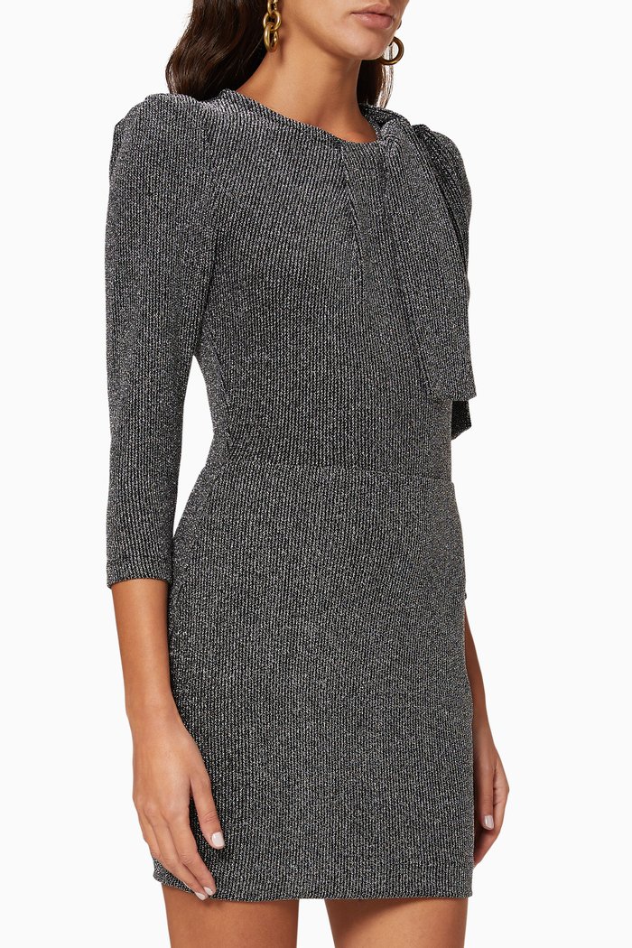 

Perk Metallic Knit Mini Dress, Black