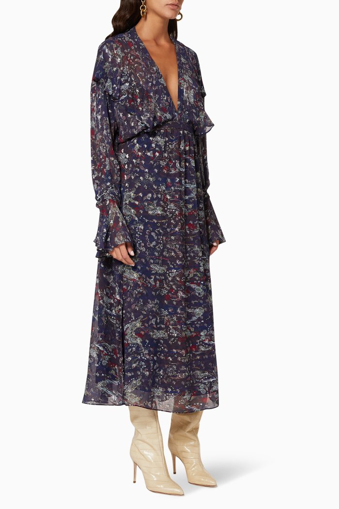 

Skage Paisley Viscose Dress, Purple