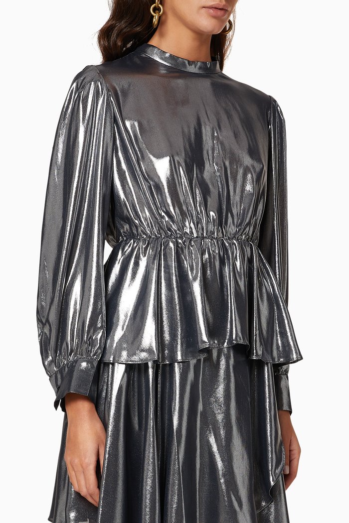 

Cordia Metallic Blouse, Silver