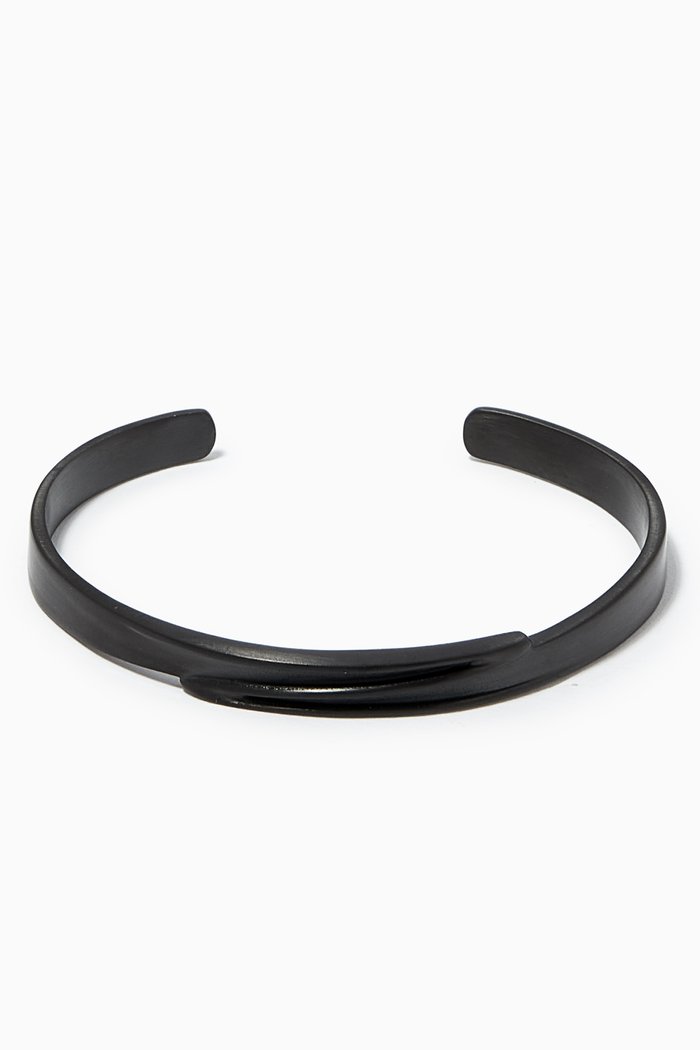 

x Zaha Hadid Design Twisted Bangle in Stainless Steel, Black