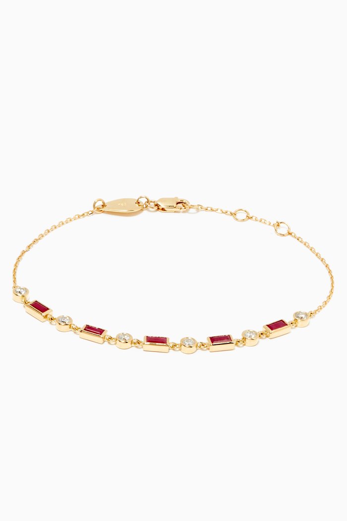 

Argentina Diamond & Ruby Bracelet in 18kt Yellow Gold