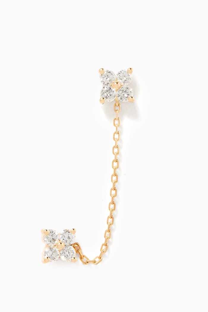

Double Fairy Diamond Chain Earring in 18kt Yellow Gold