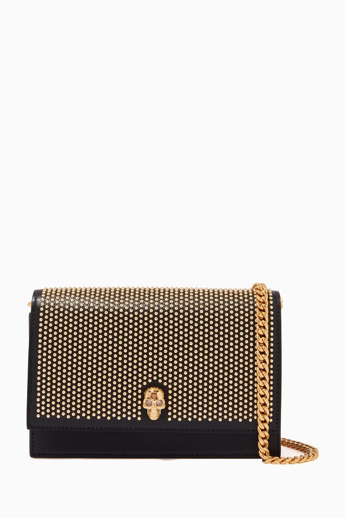 

Small Skull Bag in Studded Calfskin, Black