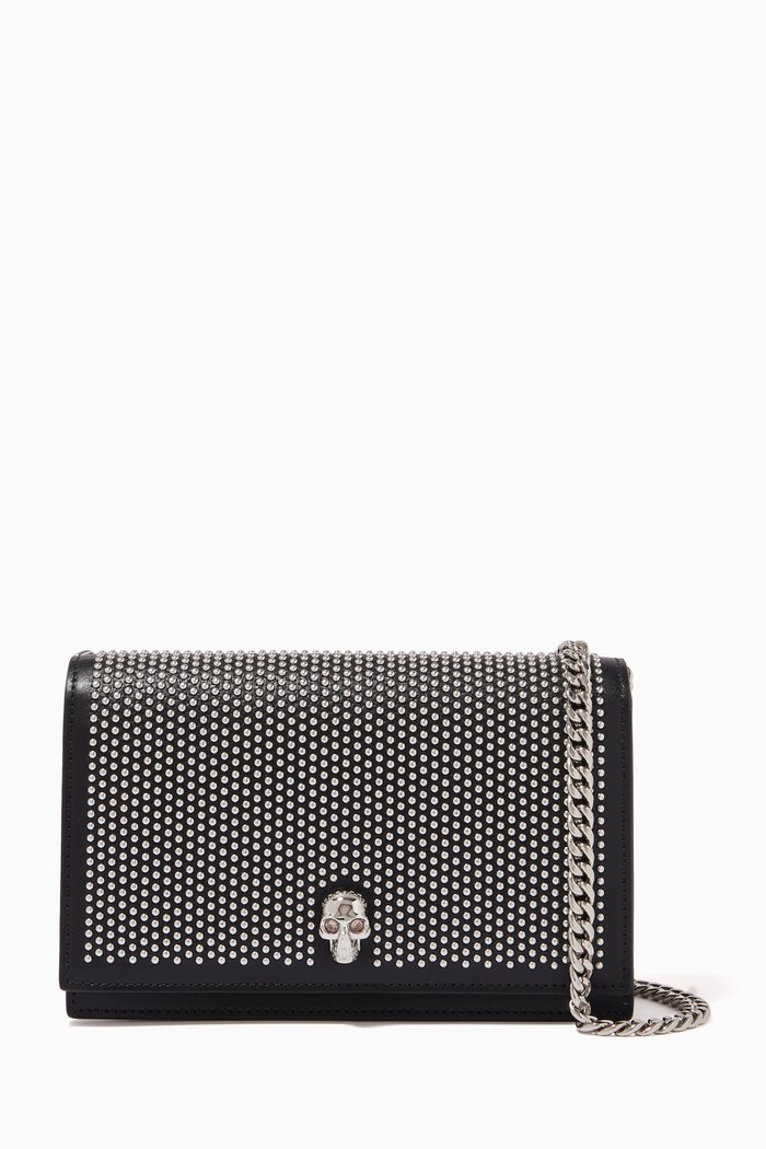 

Small Skull Bag in Studded Calfskin, Black