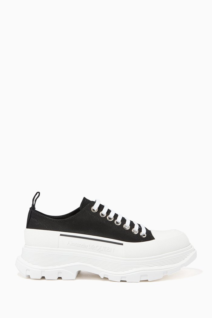 

Tread Slick Lace-Up Sneakers in Canvas, Black