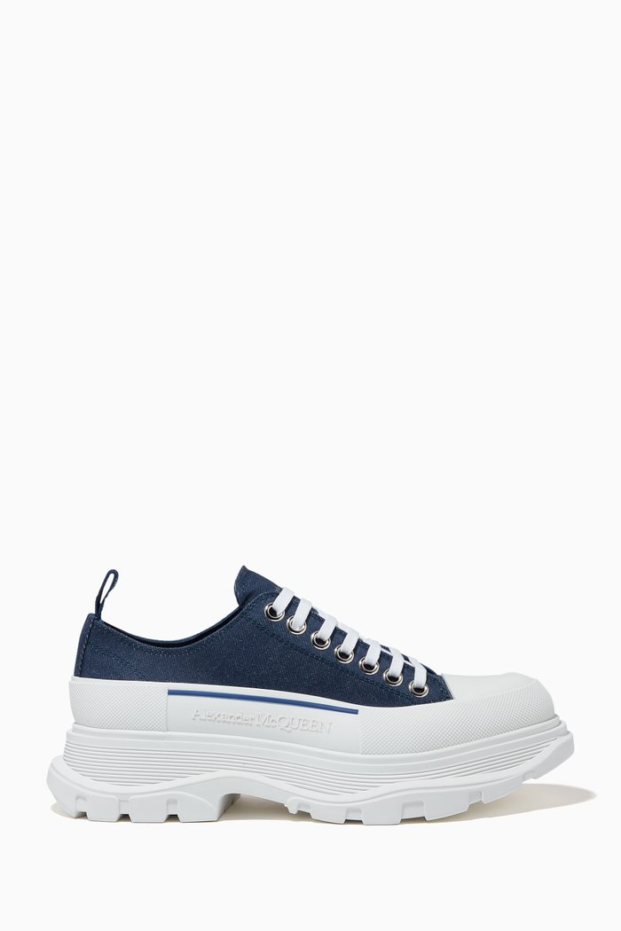 Tread Slick Lace Ups in Denim, Blue