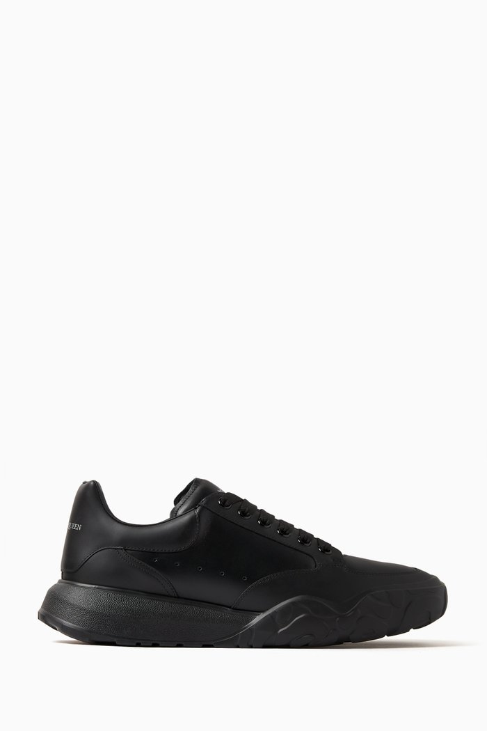 Court Trainers in Nappa Leather, Black