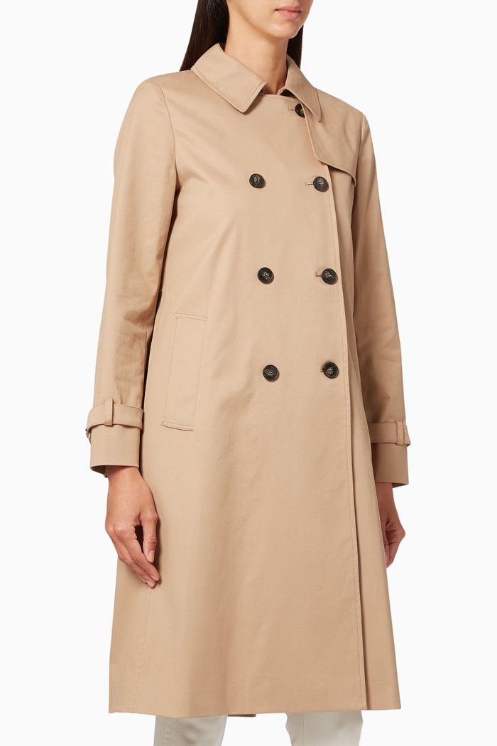 

Double-Breasted Trench Coat, Brown