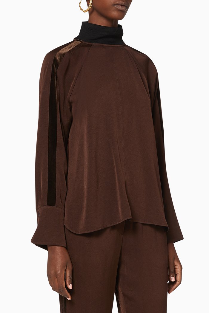 Andalo Satin Top, Brown