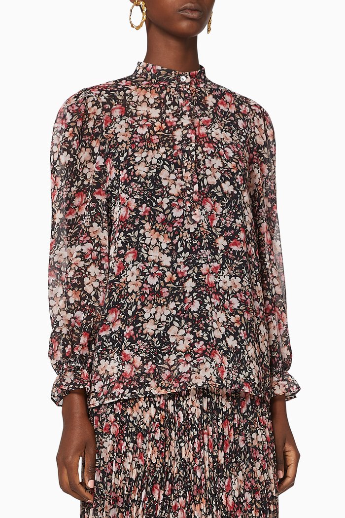 

Trivio Houndstooth Georgette Blouse, Pink