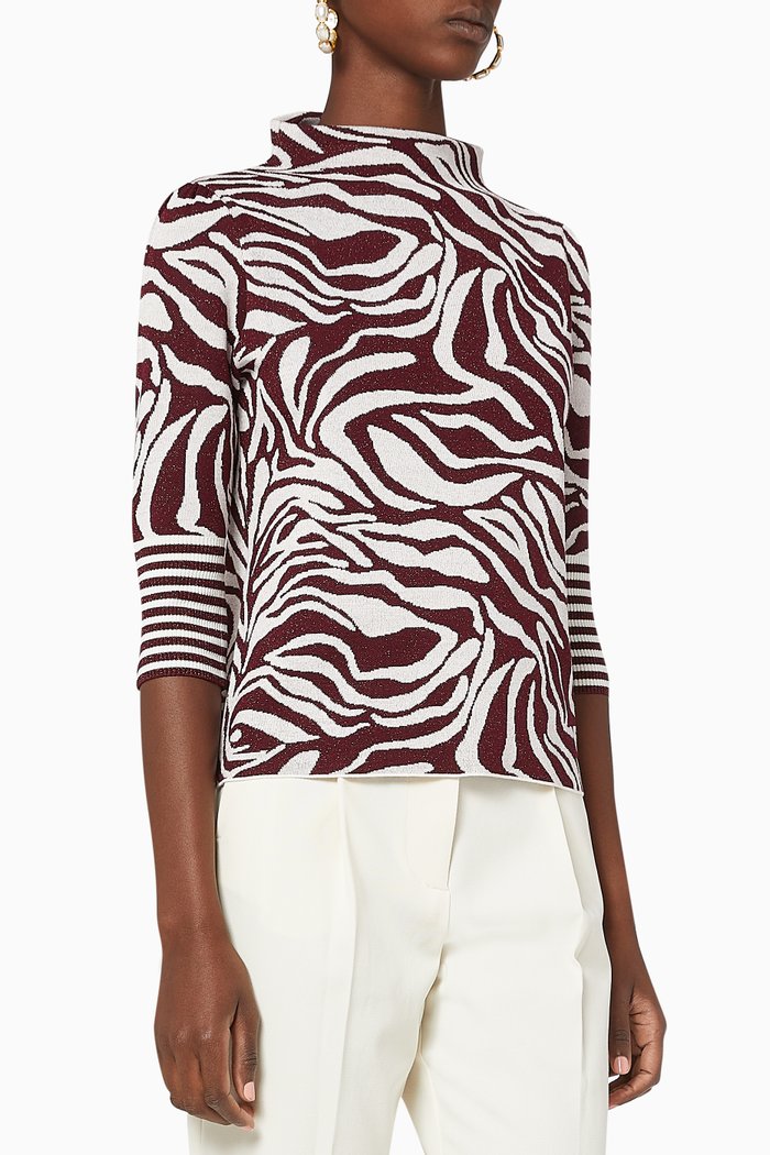 

Briglia Printed Sweater, Burgundy