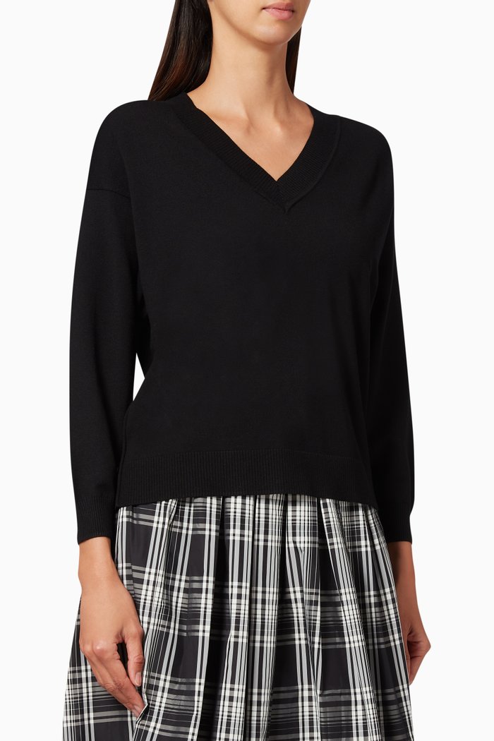 Sultano V-Neck Sweater, Black