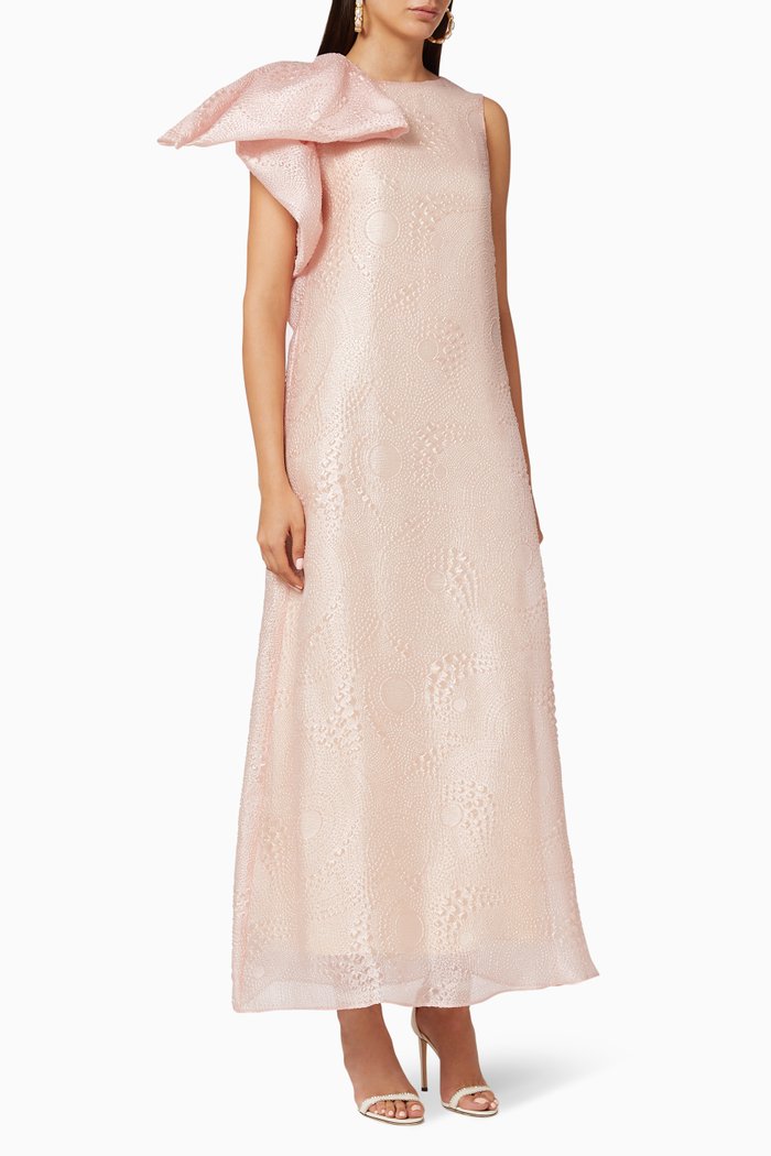 

Sasha 3D Textured Bow Dress, Pink
