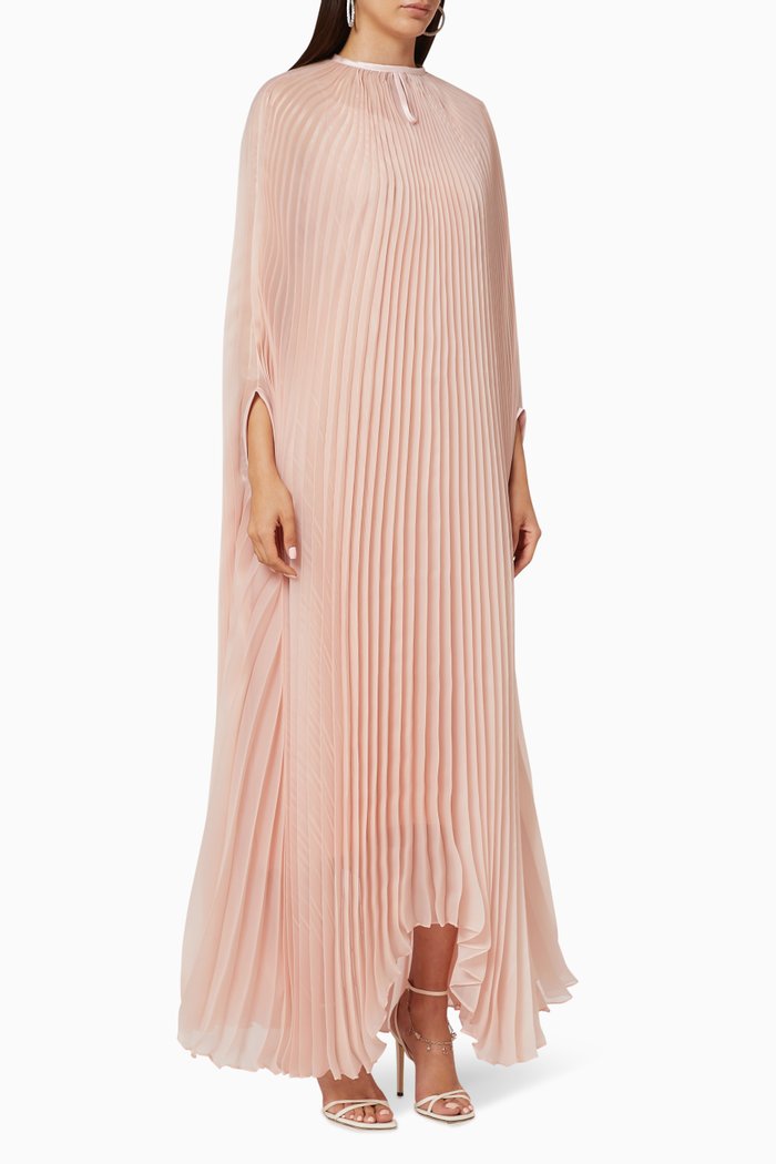 Sara Organza Pleated Cape, Pink