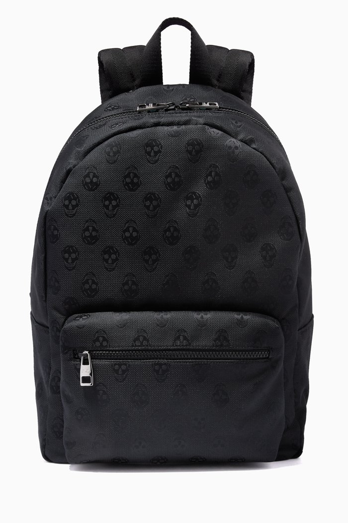 

Metropolitan Biker Skull Backpack in Nylon, Black