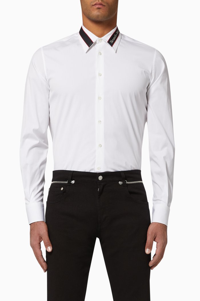 

Selvedge Collar Stretch Poplin Shirt, White