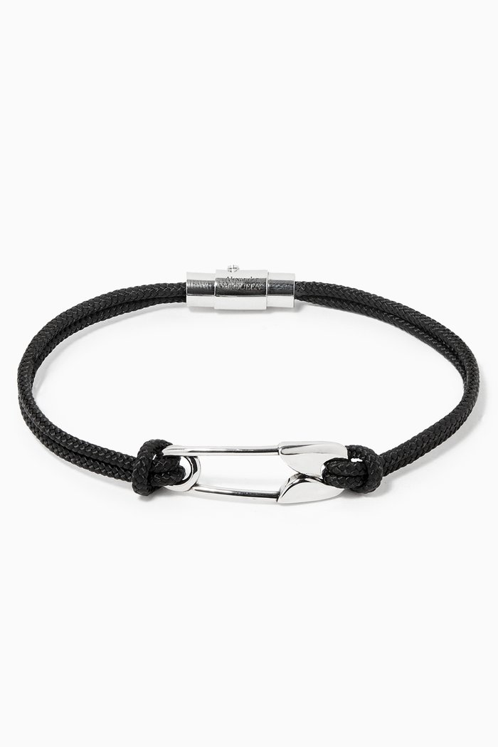 

Signature Pin Friendship Bracelet, Black