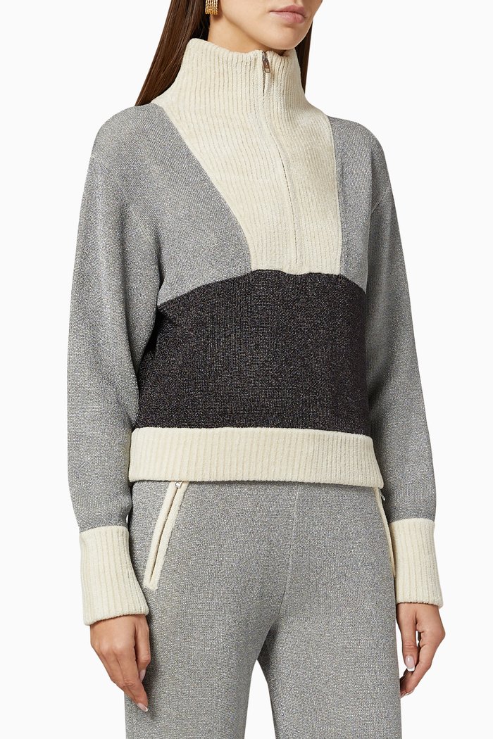 

Double Face Lurex Sweater, Silver