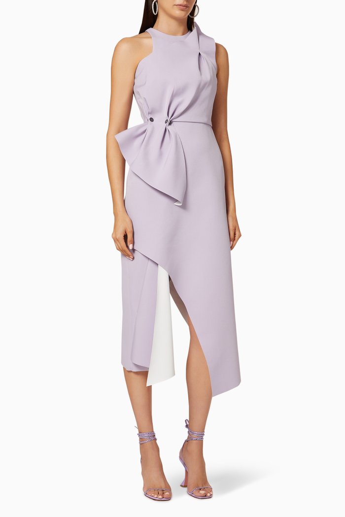 

Carmine Asymmetrical Dress, Purple