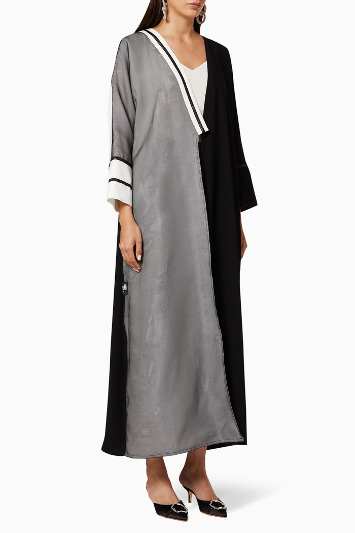 

Sequin Fringe Abaya, Black